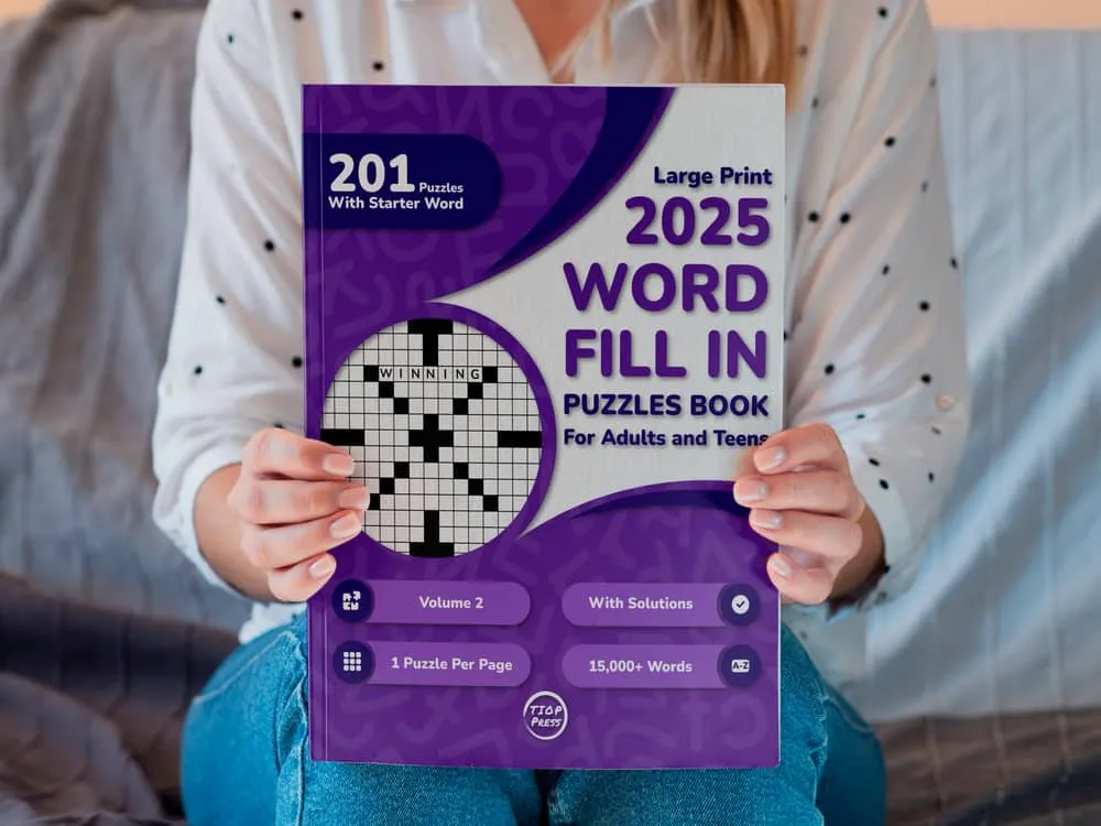 Photo of the printed book Word Fill-Ins Volume 2: 200+ Puzzles